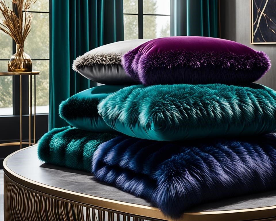 luxurious velvet, silky smooth satin, and plush faux fur Designer brand pillow