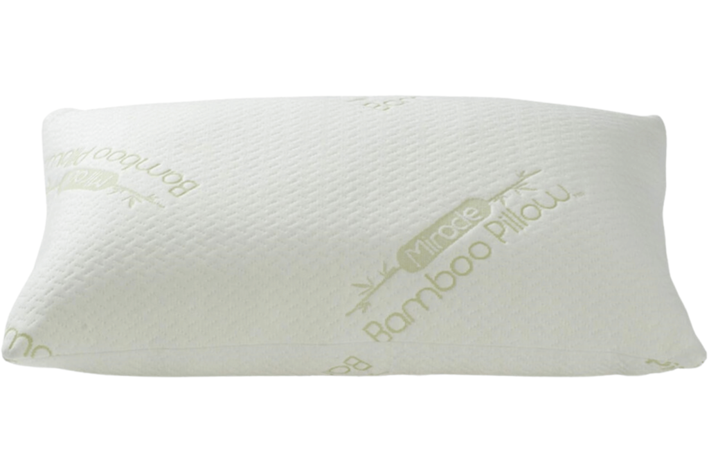 Miracle Bamboo Pillow with the shredded memory foam filling and bamboo cover