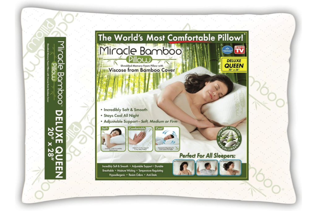 Miracle Bamboo Pillow for  your sleep position or specific needs