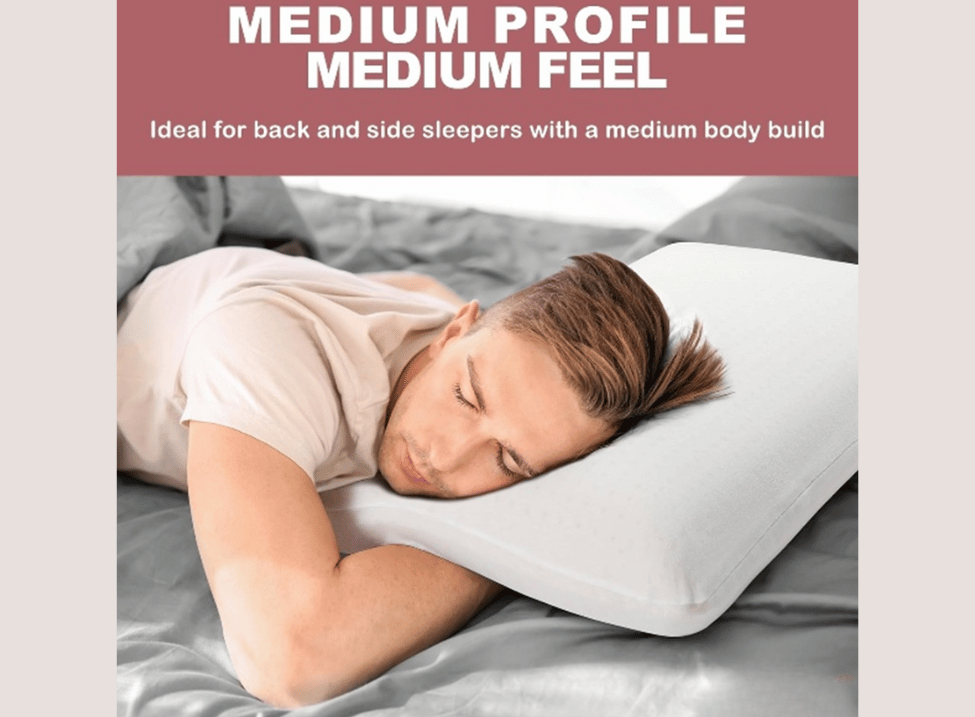 Natural Latex Pillow for back and side sleepers ideally fit for medium profile buildup.