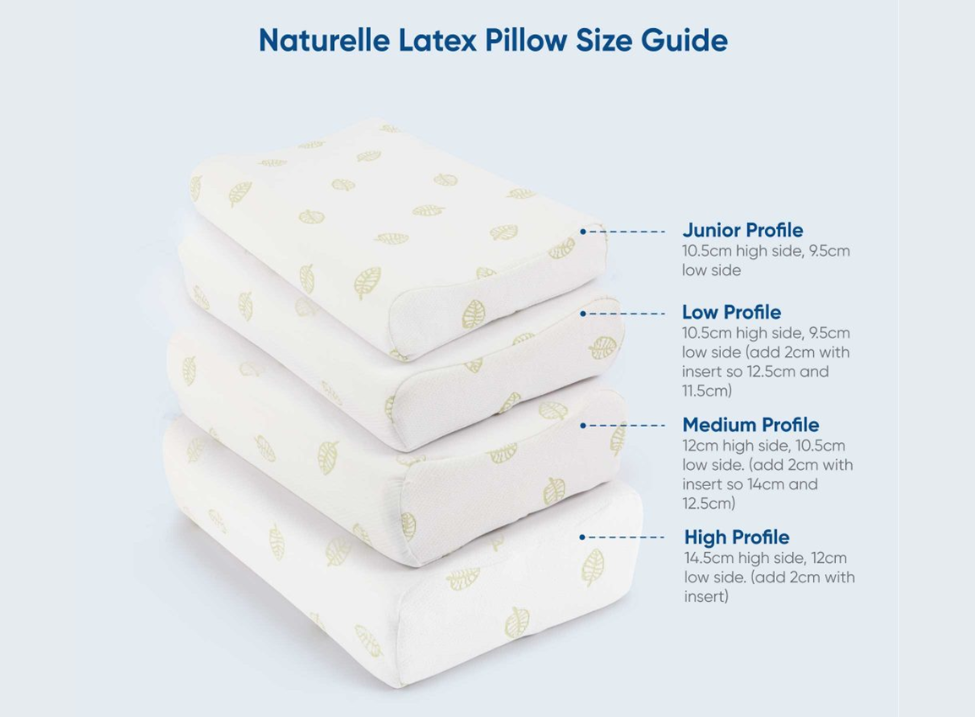 natural latex pillows buying guide in terms of thickness and size