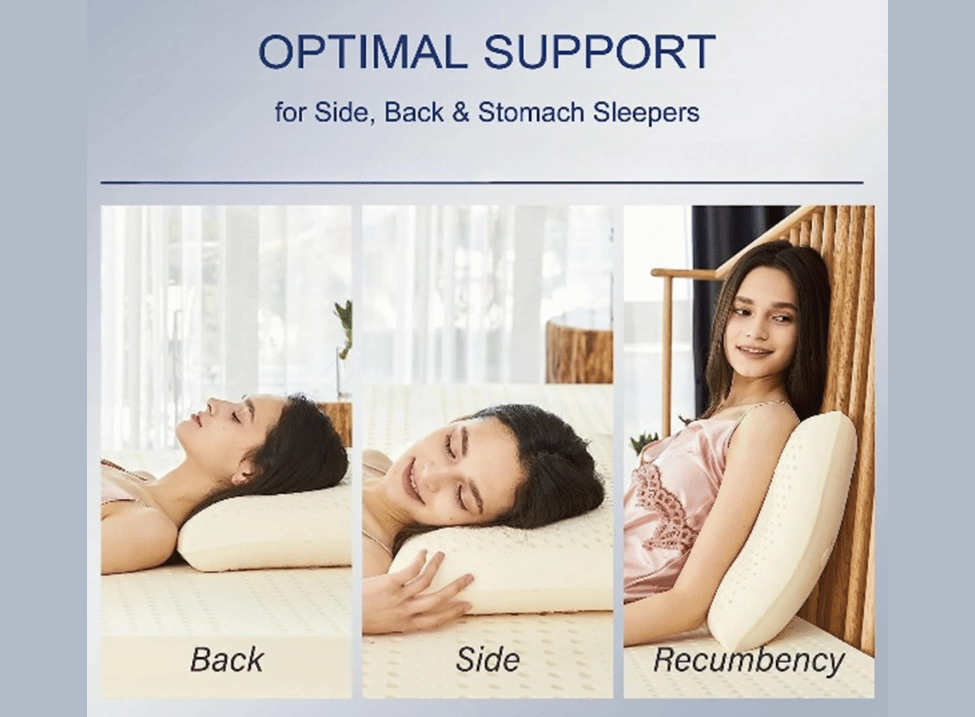 organic cotton pillow for back, side and stomach sleepers