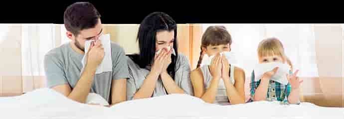 A family suffering from allergies