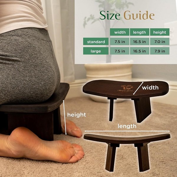 Size and Dimensions of meditation bench