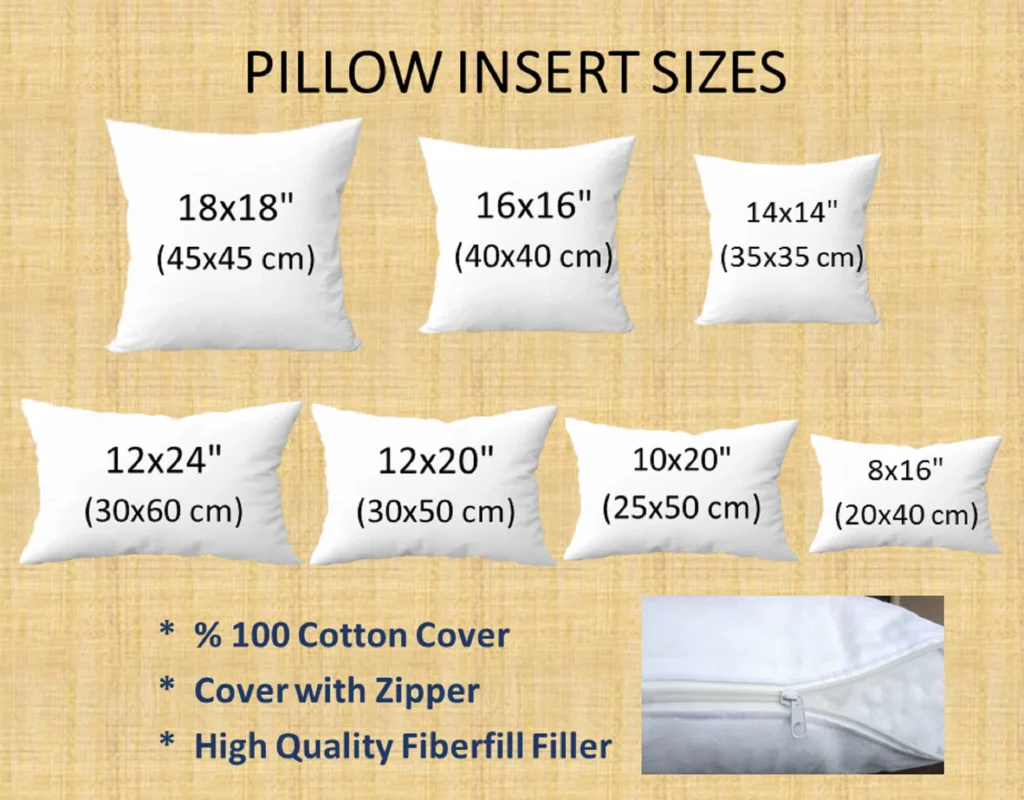 Standard Pillow Insert Sizes