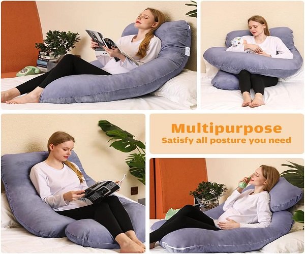 The various types of pregnancy pillows, from the full-body pillow to the wedge pillow, highlight their unique shapes and designs